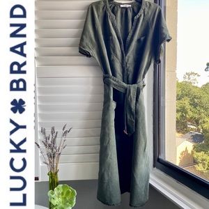 Lucky Brand green linen dress